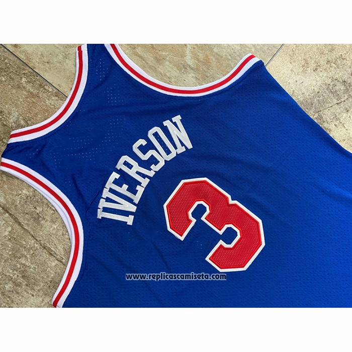 Camiseta Philadelphia 76ers Allen Iverson #3 Mitchell & Ness 1996-97 Azul